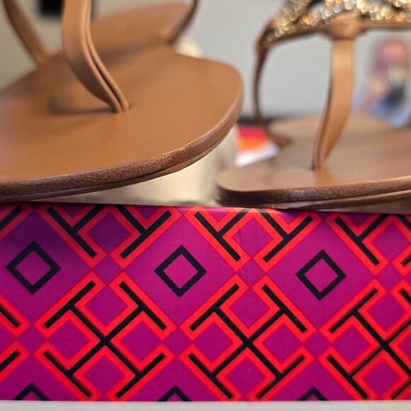 Tory Burch Crystal Miller Sandal Style 73953 Carmen Tan - Picture 7 of 7